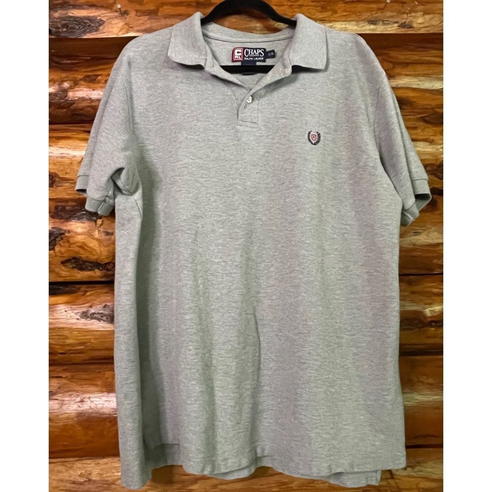 Polo Shirt by Chaps Grey Short Sleeve Size Large‎